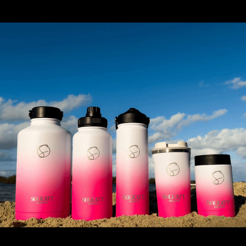 Hot Pink Stainless Steel Water Bottle – Solkatt Designs