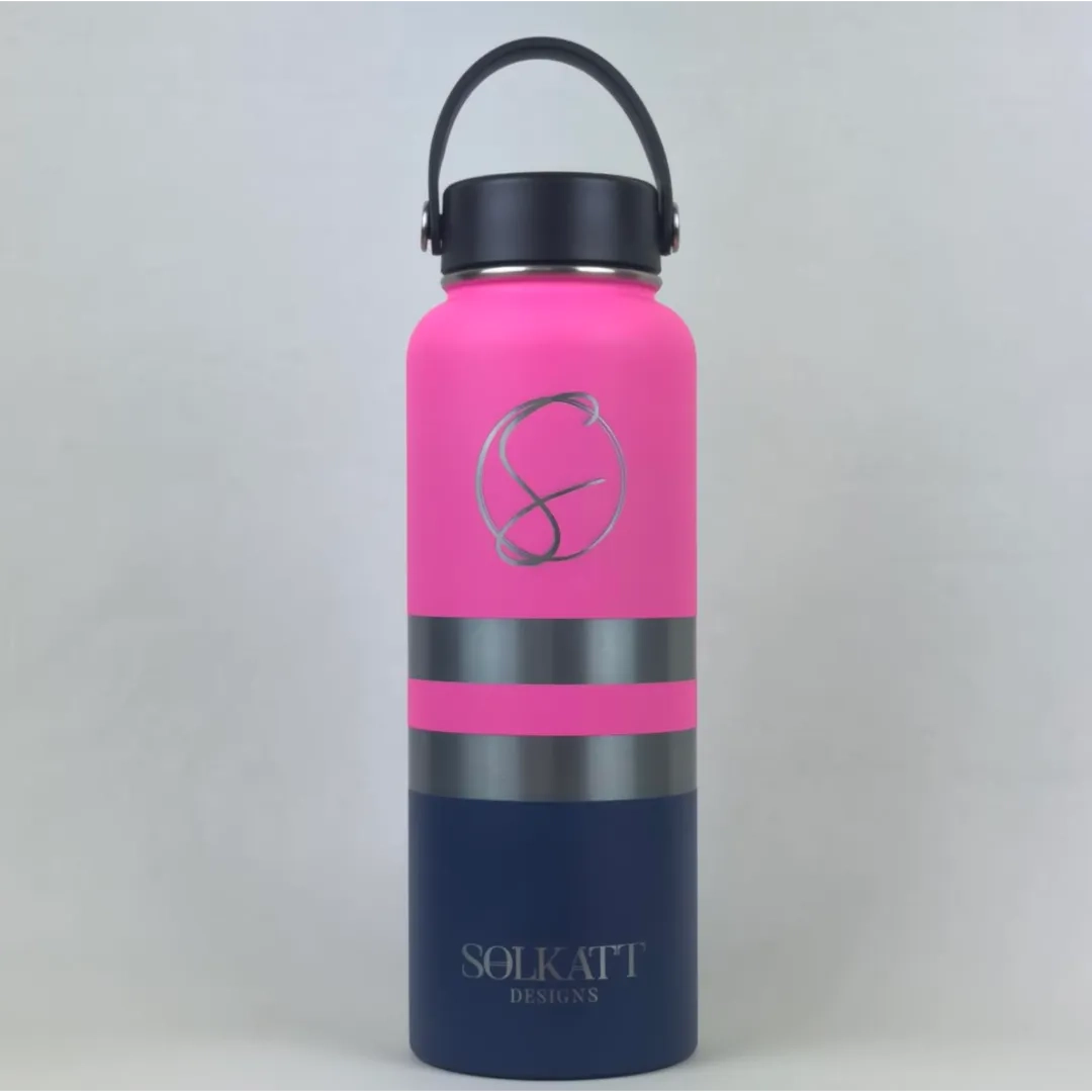 1.2L 1 Litre Plastered Pink Insulated Tradie Water Bottle – Durable Stainless Steel Drink Bottle -Solkatt Designs