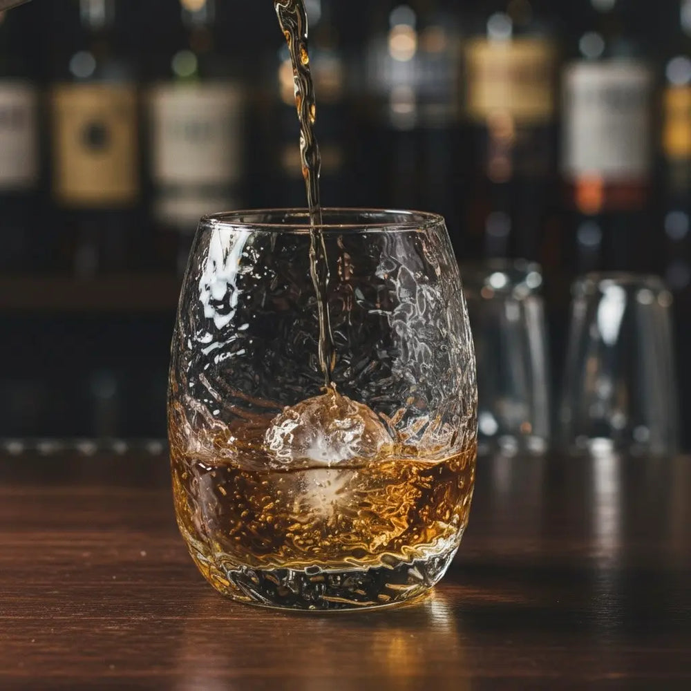 Silkworm Whisky Glass - 370ml Japanese Style Tumbler with Wooden Gift Box