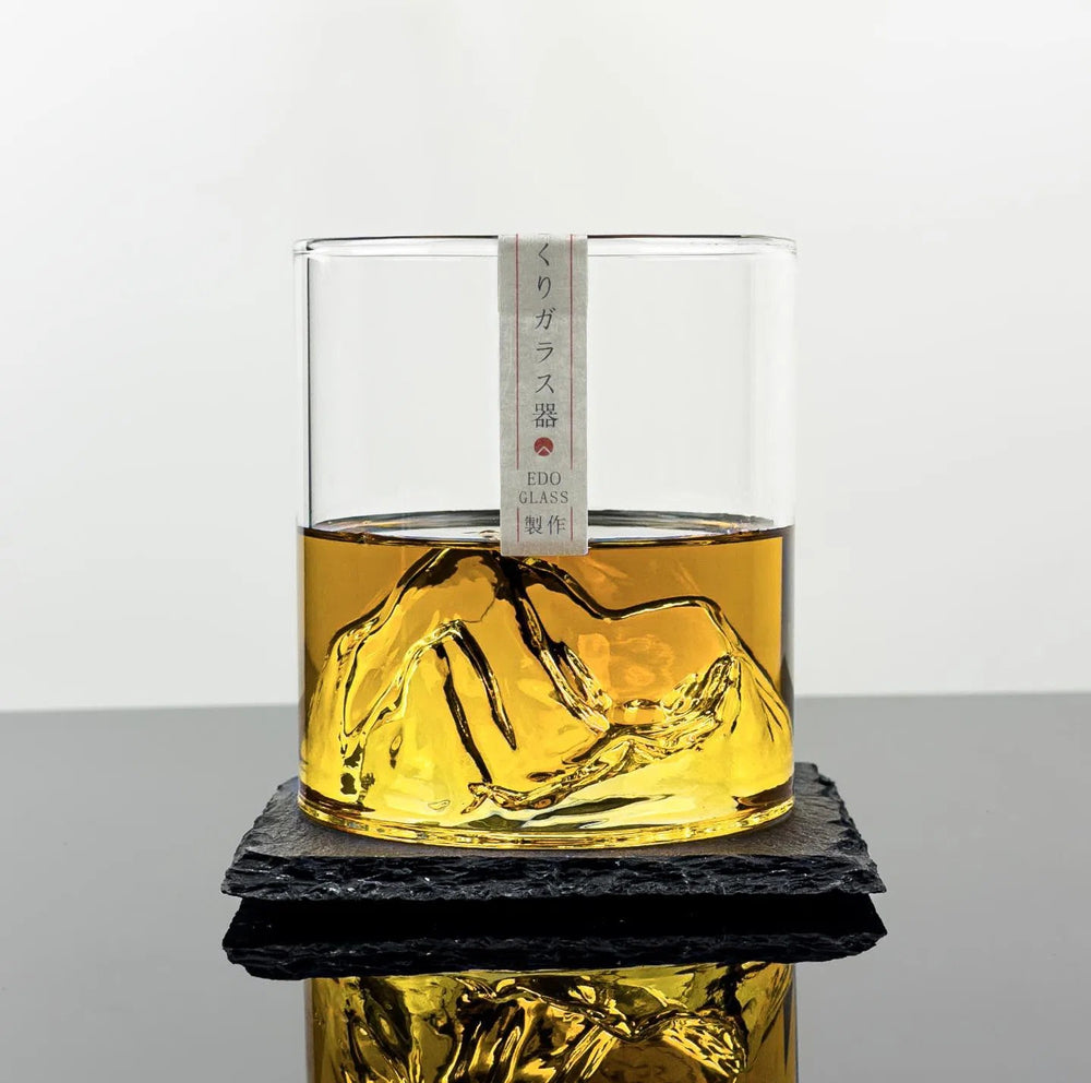 Japanese Mountain Whisky Glass - 300ml Japanese Style Tumbler with Wooden Gift Box