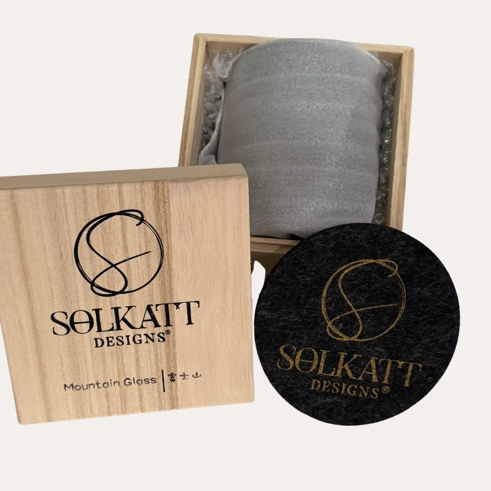Japanese Mountain Whisky Glass - 300ml Japanese Style Tumbler with Wooden Gift Box