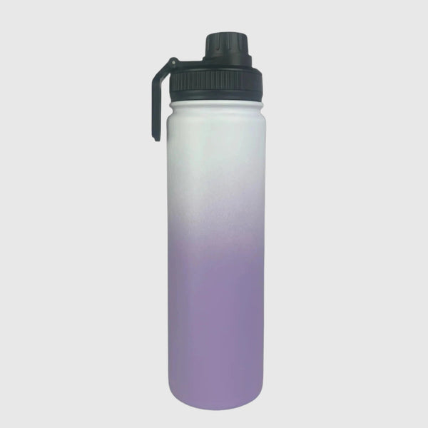 Lavender Lilac insulated water bottle back view - 650ml - Solkatt Designs