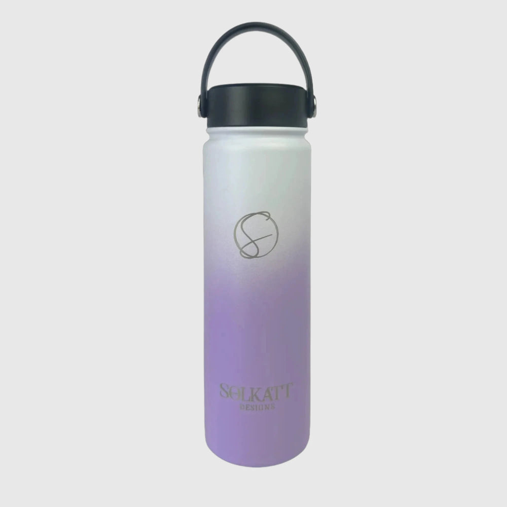 Lavender Lilac Insulated Water Bottle - 650ml (22oz)  Stainless Steel