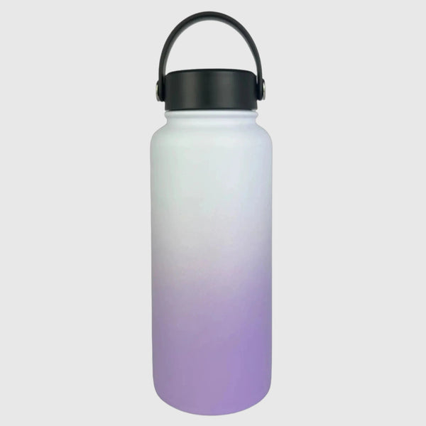 Lavender Lilac insulated water bottle back view - 950ml - Solkatt Designs