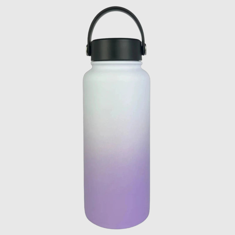 Lavender Lilac insulated water bottle back view - 950ml - Solkatt Designs