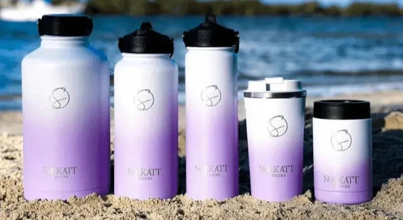 Lavender Lilac Insulated Water Bottle - 1.9L (64oz) Stainless Steel