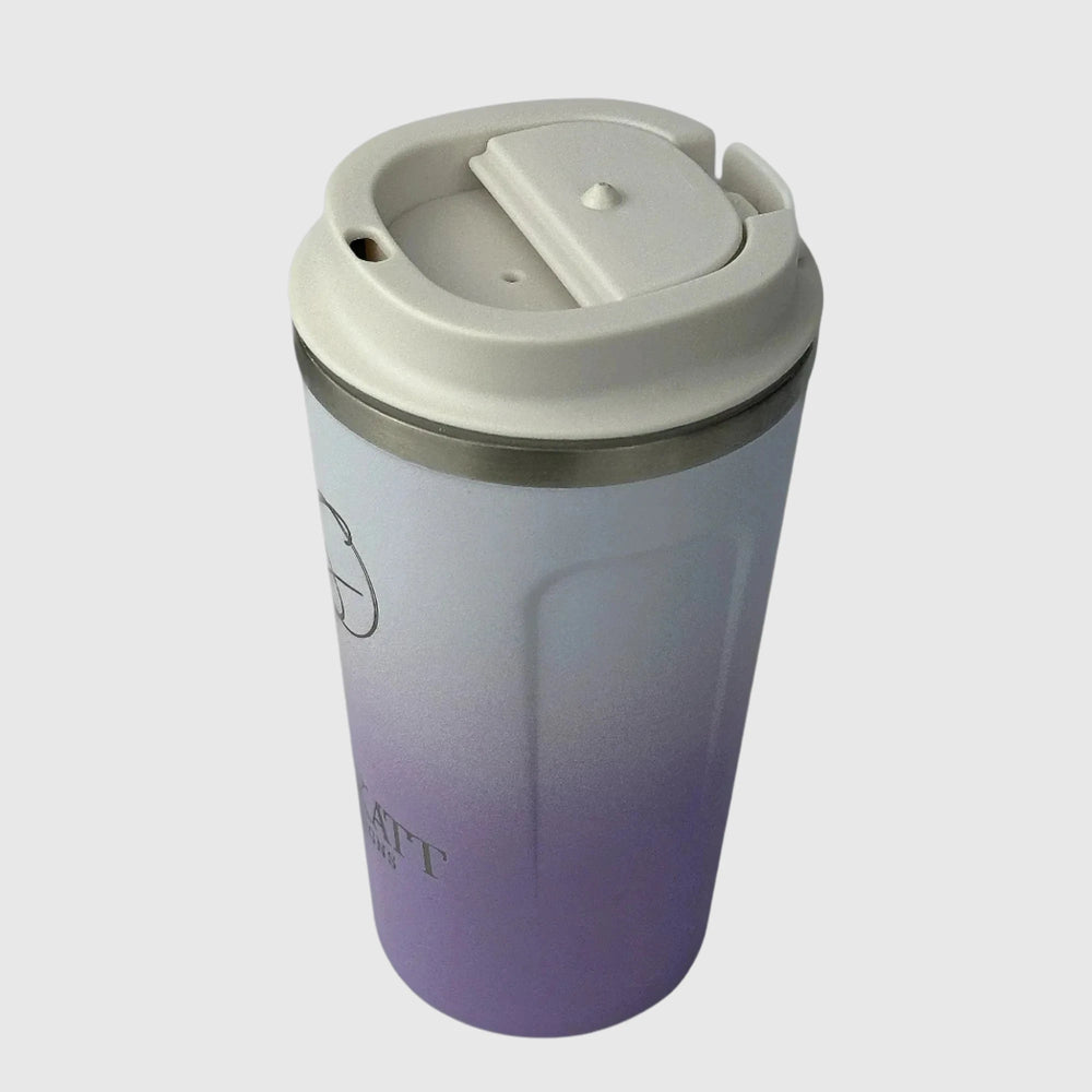 Lavender Lilac Insulated Travel Coffee Cup - 500ml Stainless Steel