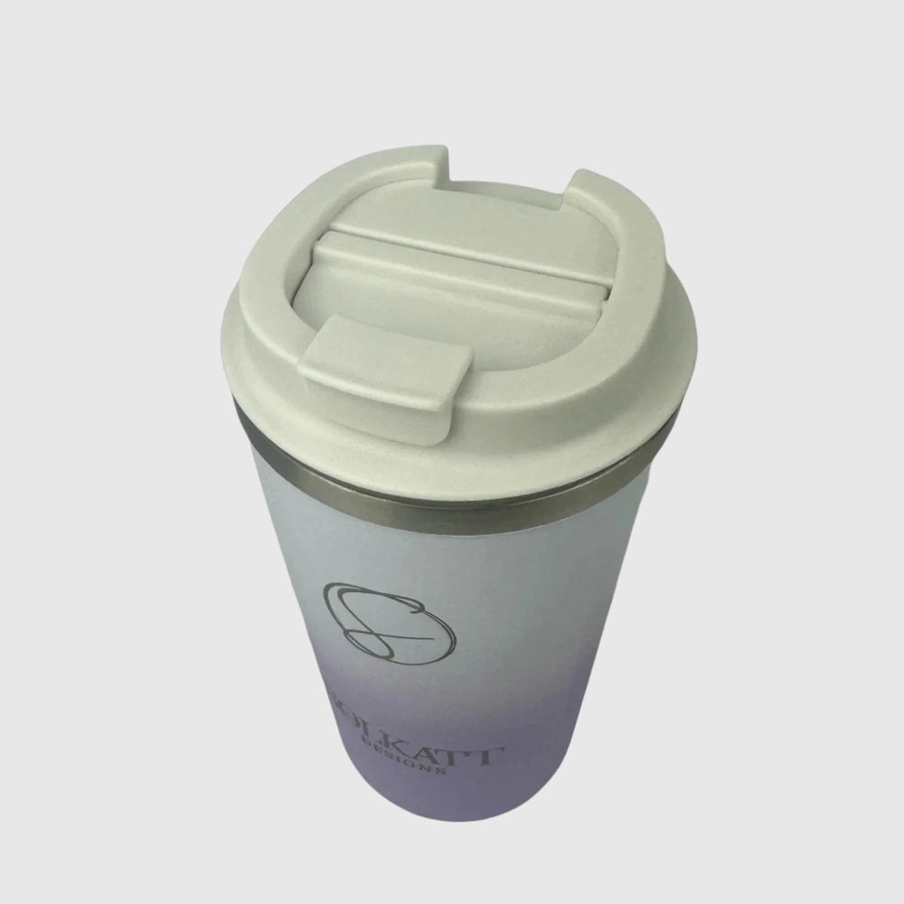 Lavender Lilac Insulated Travel Coffee Cup - 500ml Stainless Steel