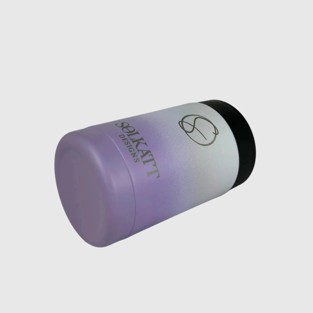 Lavender Lilac Stubby Cooler - Ombre Style, Insulated Stainless Steel