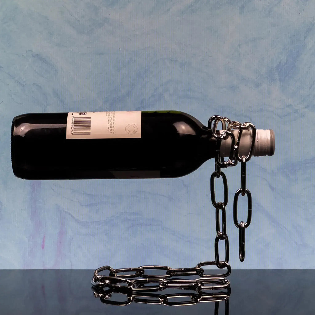Metal Chain Link Wine Bottle Holder - Copper, Gold & Silver - Solkatt Designs 