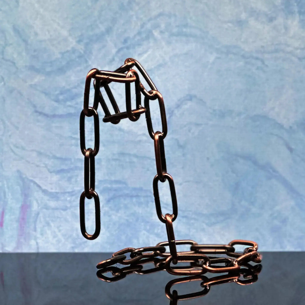 Metal Chain Link Wine Bottle Holder - Copper, Gold & Silver - Solkatt Designs 