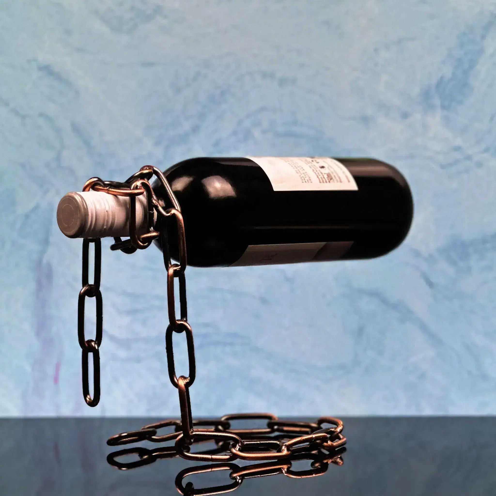 Metal Chain Link Wine Bottle Holder - Copper, Gold & Silver - Solkatt Designs 