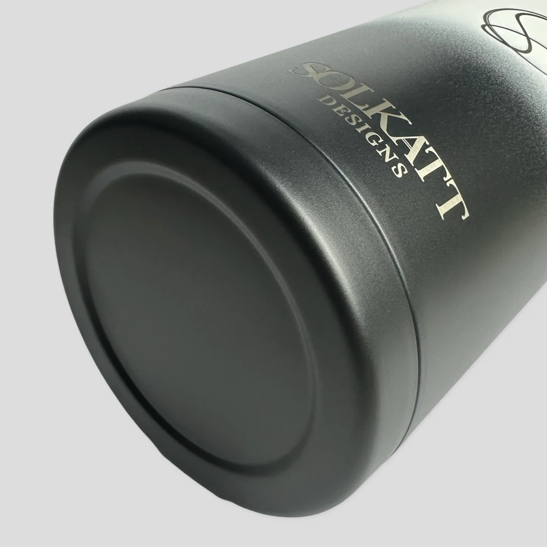 Midnight Black Insulated Water Bottle - 1.9L (64oz) Stainless Steel - Solkatt Designs 