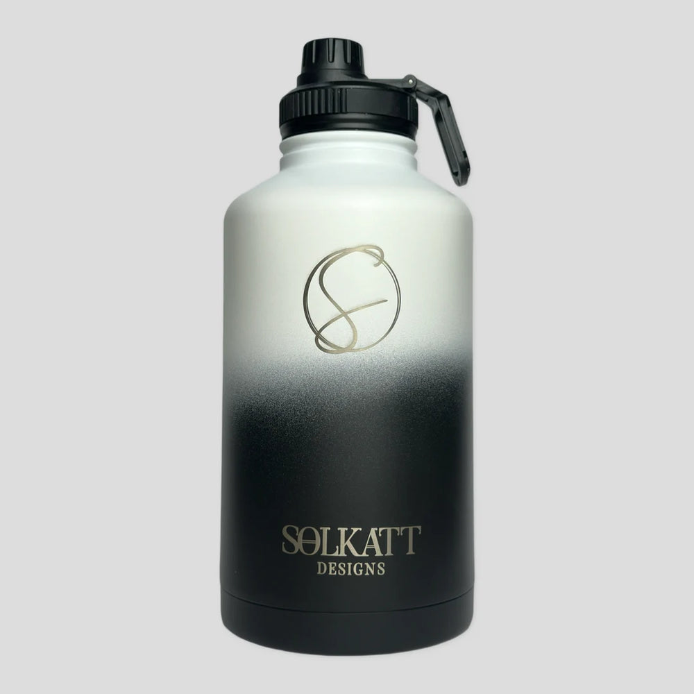 Midnight Black Insulated Water Bottle - 1.9L (64oz) Stainless Steel