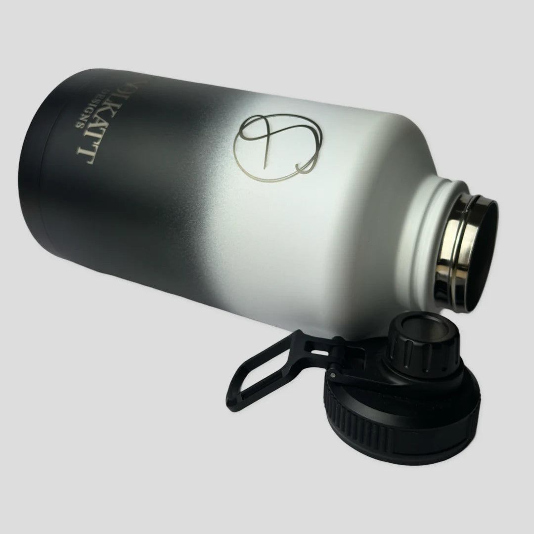 Midnight Black Insulated Water Bottle - 1.9L (64oz) Stainless Steel - Solkatt Designs