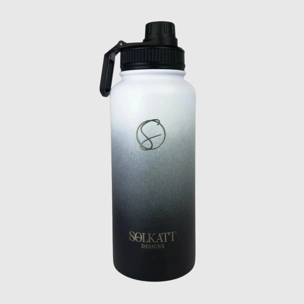 Midnight Black Insulated Water Bottle - 950ml (32oz) Stainless Steel - Solkatt Designs