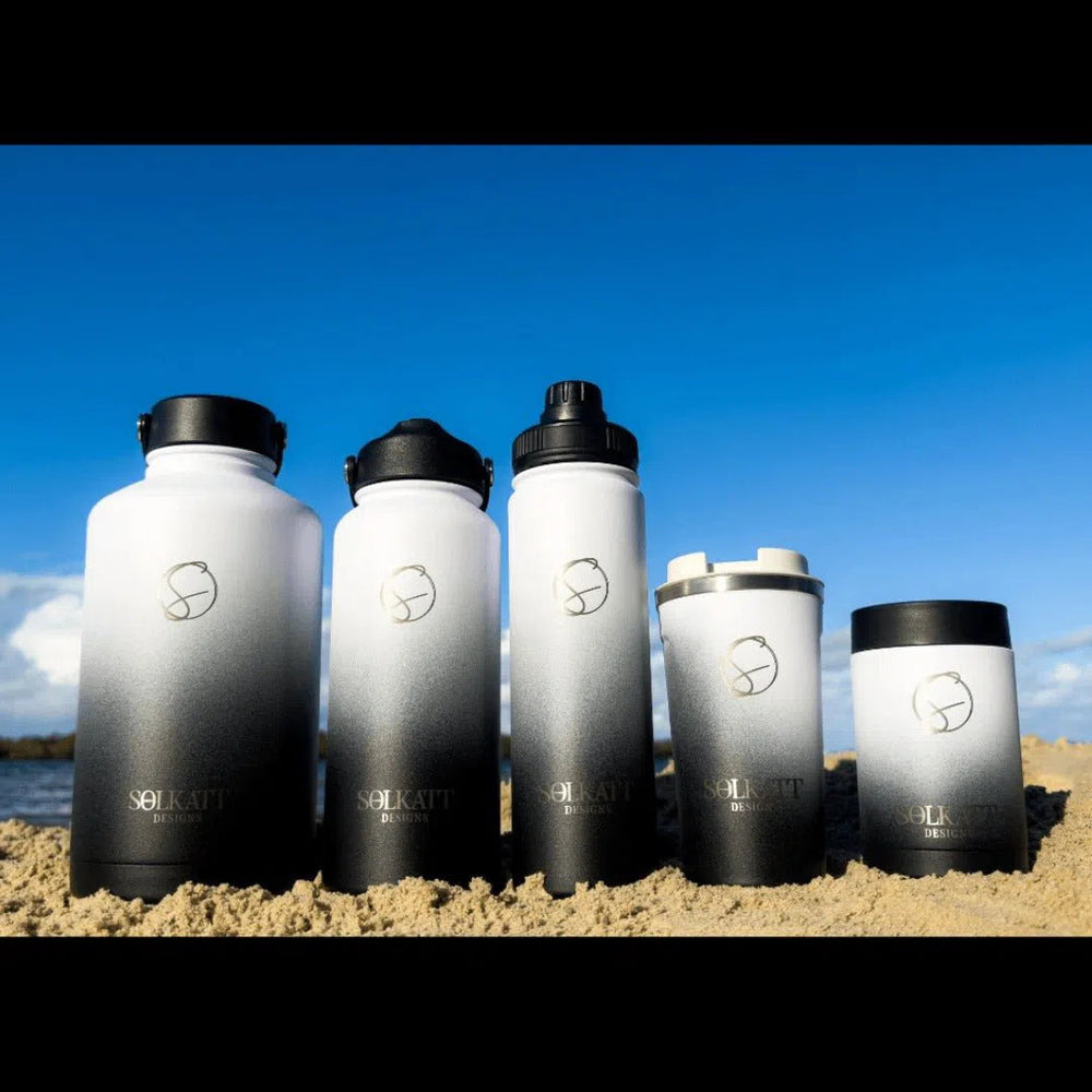 Midnight Black Insulated Water Bottle - 1.9L (64oz) Stainless Steel