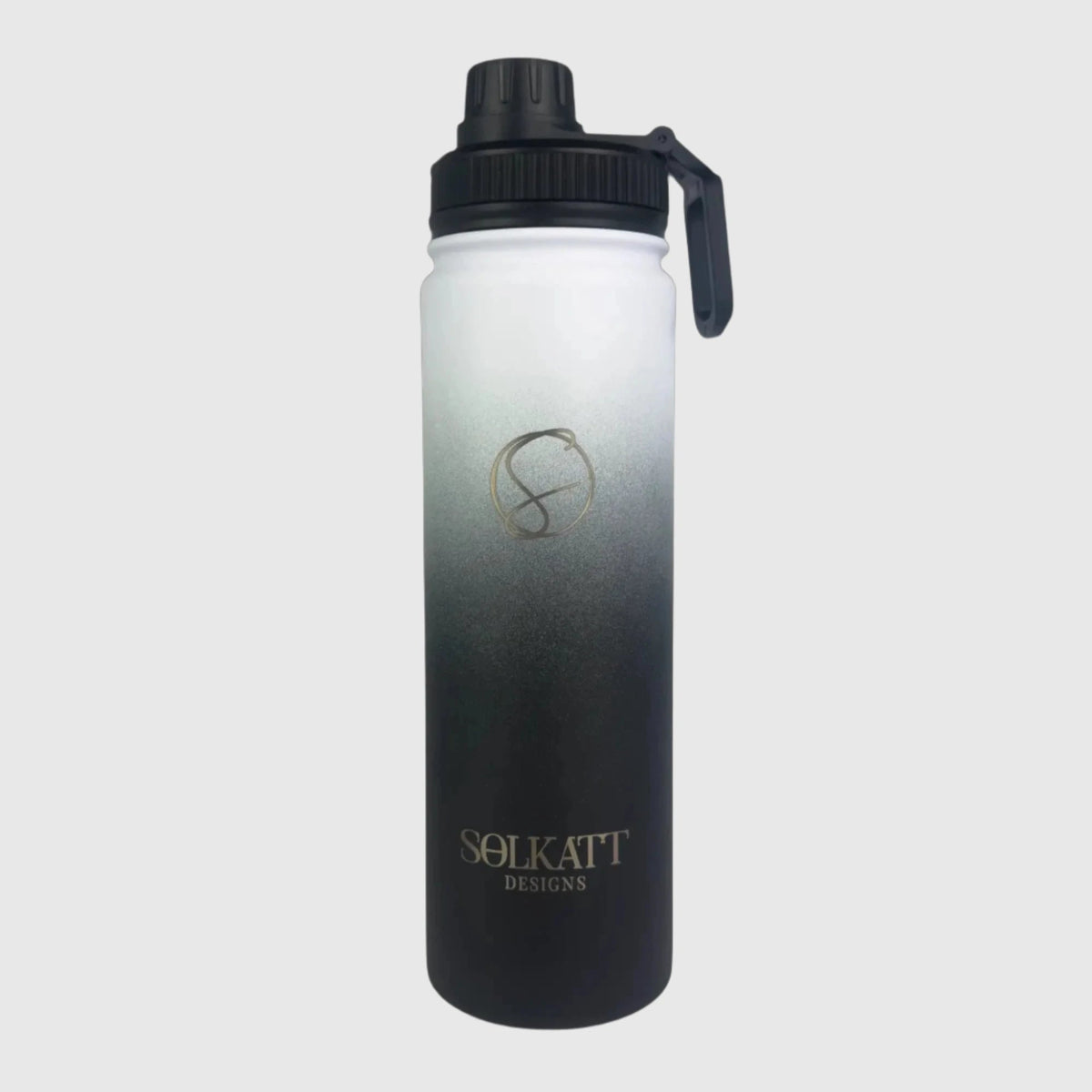 Midnight Black Insulated Water Bottle - 650ml - Solkatt Designs 