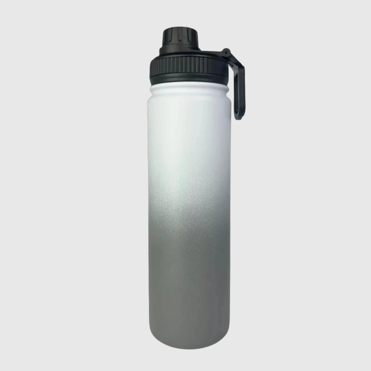 Misty Grey insulated water bottle back view - 650ml - Solkatt Designs