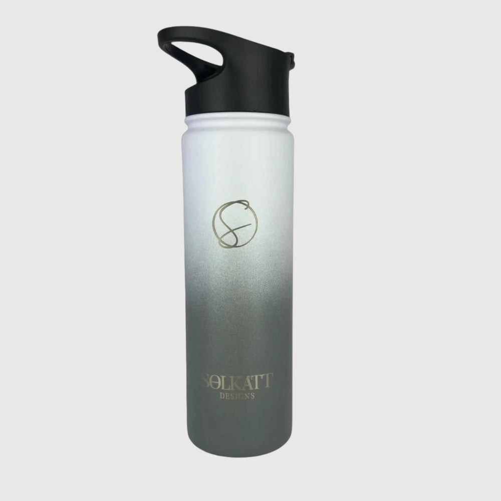 Misty Grey Insulated Water Bottle - 650ml (22oz) Stainless Steel