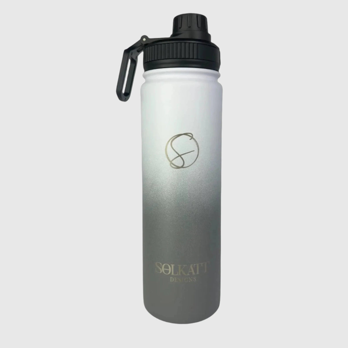 Misty Grey Insulated Water Bottle, 650ml Stainless Steel - Solkatt Designs