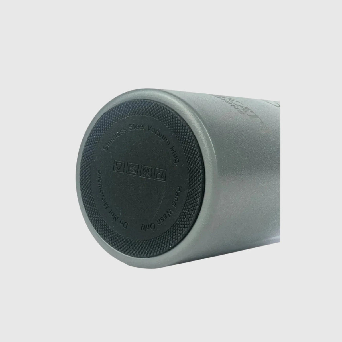 Anti-slip pad bottom view of Misty Grey reusable coffee cup – Solkatt Designs