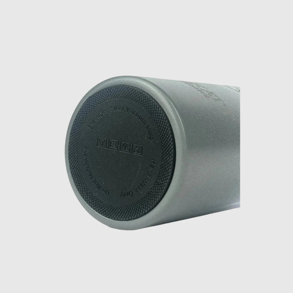Anti-slip pad bottom view of Misty Grey reusable coffee cup – Solkatt Designs
