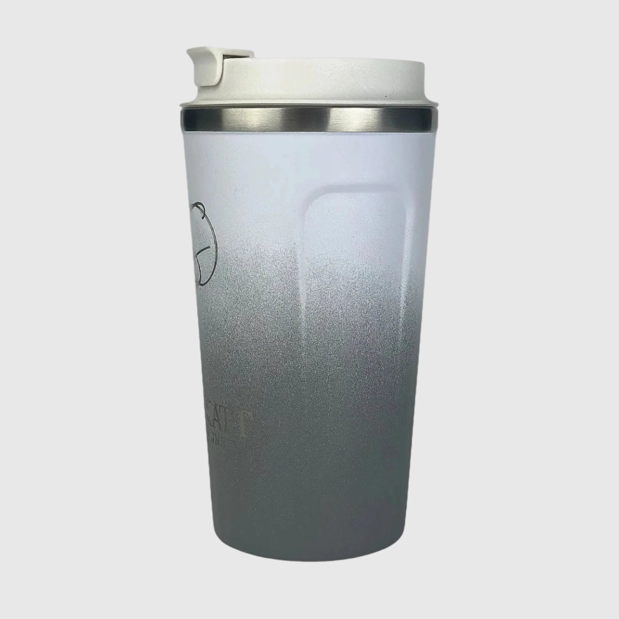 Misty Grey Insulated Travel Coffee Cup - 500ml Stainless Steel - Solkatt Designs 