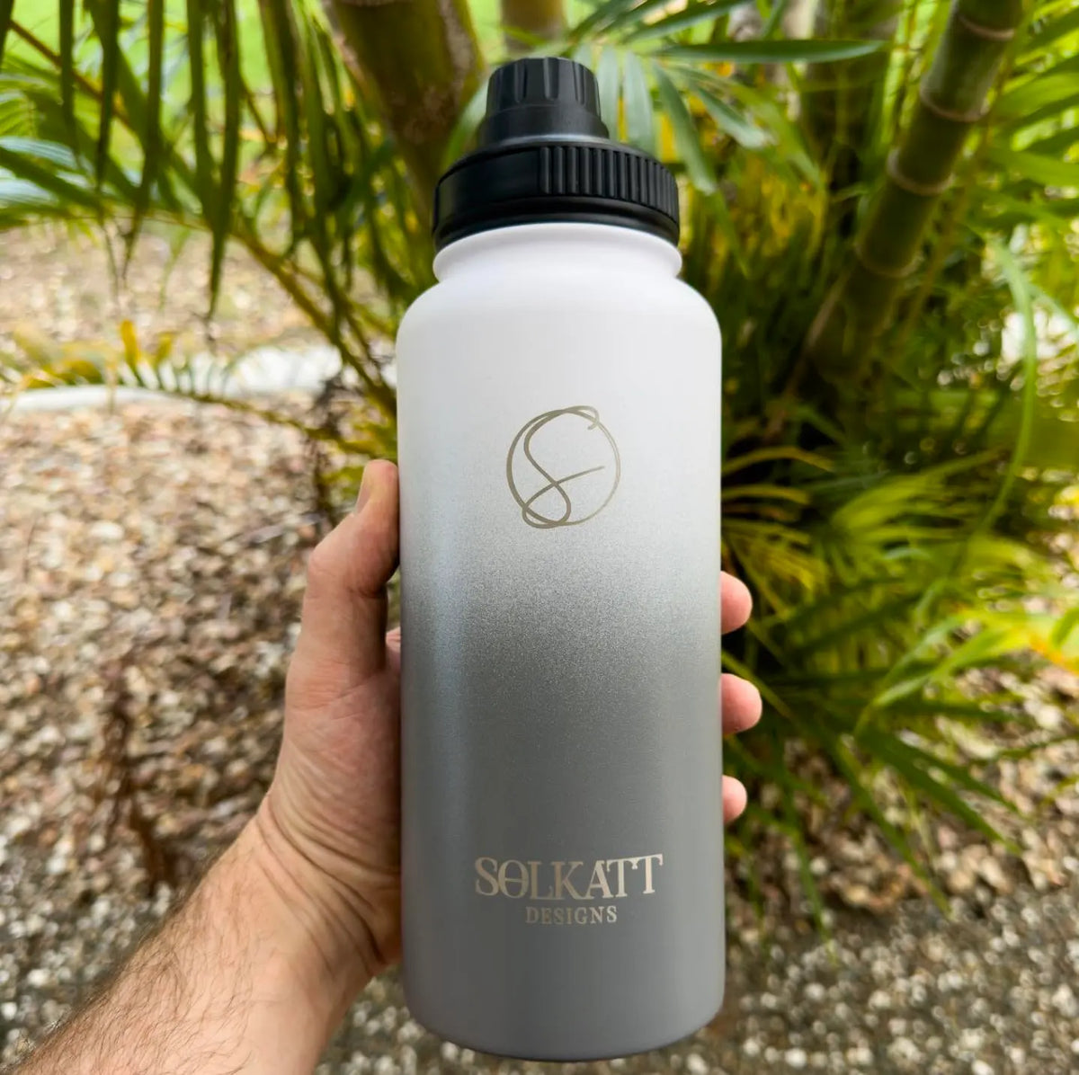 Grey ombre insulated stainless steel water bottles solkatt designs