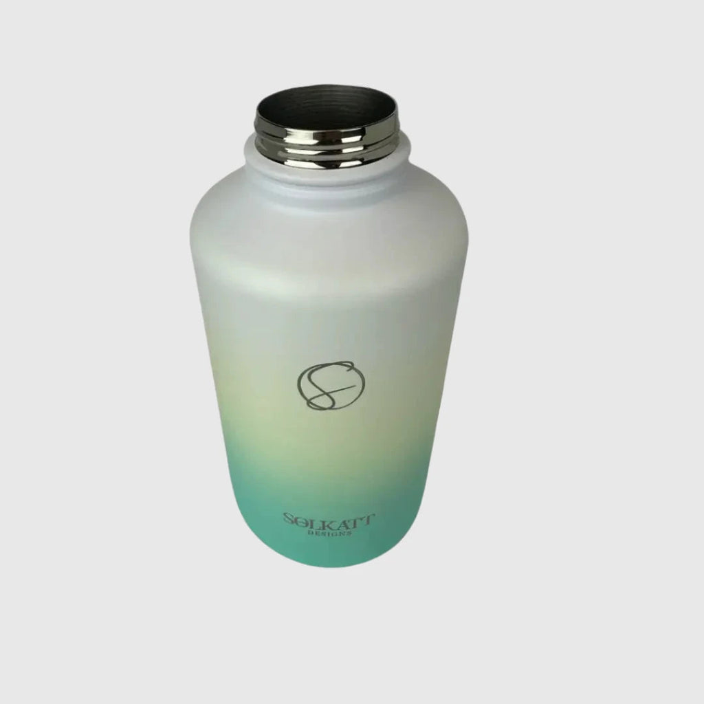 Ocean Aqua Insulated Water Bottle - 1.9L (64oz) Stainless Steel - Solkatt Designs 