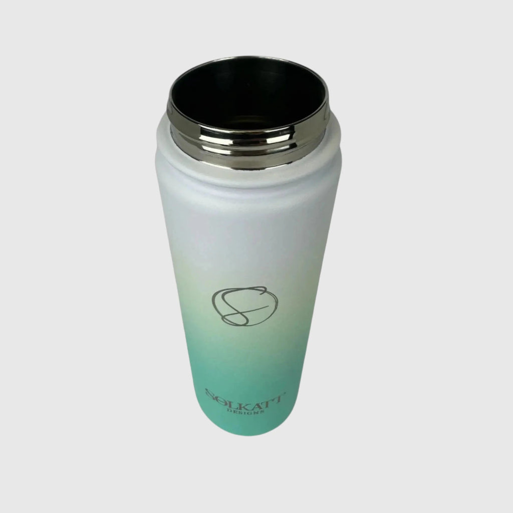 Ocean Aqua Insulated Water Bottle - 650ml (22oz) Stainless Steel - Solkatt Designs 