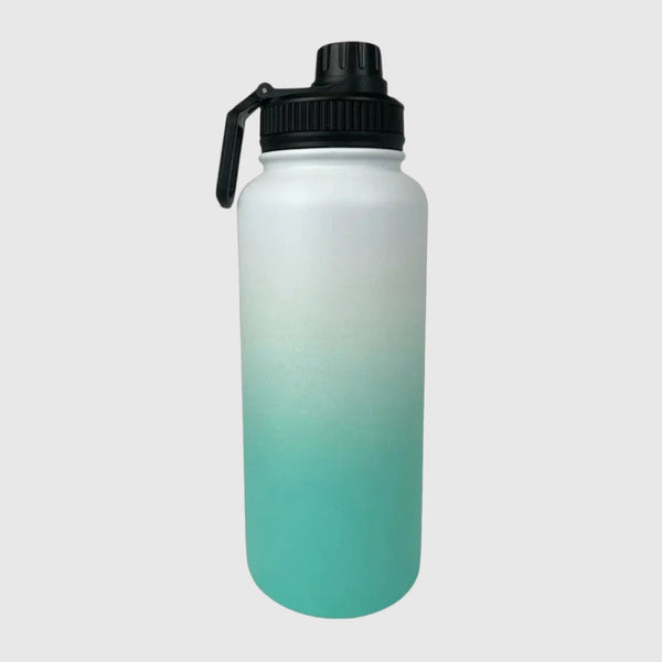 Ocean Aqua insulated water bottle back view - 950ml - Solkatt Designs