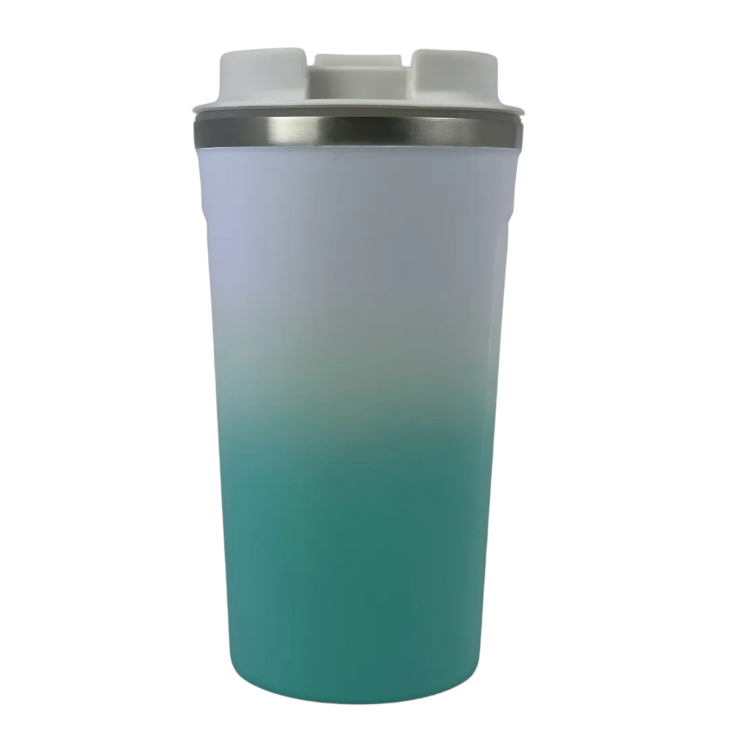 Ocean Aqua Insulated Travel Coffee Cup - 500ml Stainless Steel - Solkatt Designs 
