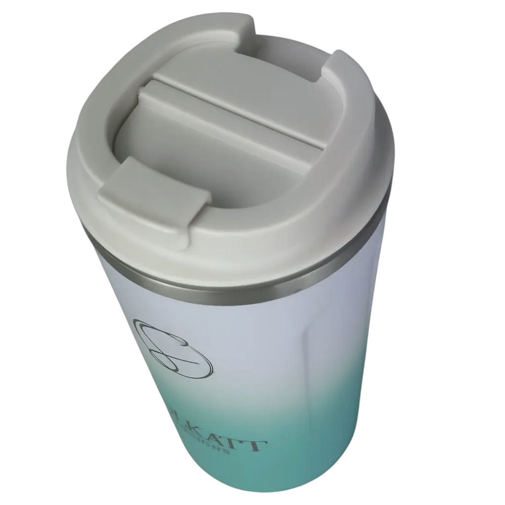 Ocean Aqua Insulated Travel Coffee Cup - 500ml Stainless Steel - Solkatt Designs 