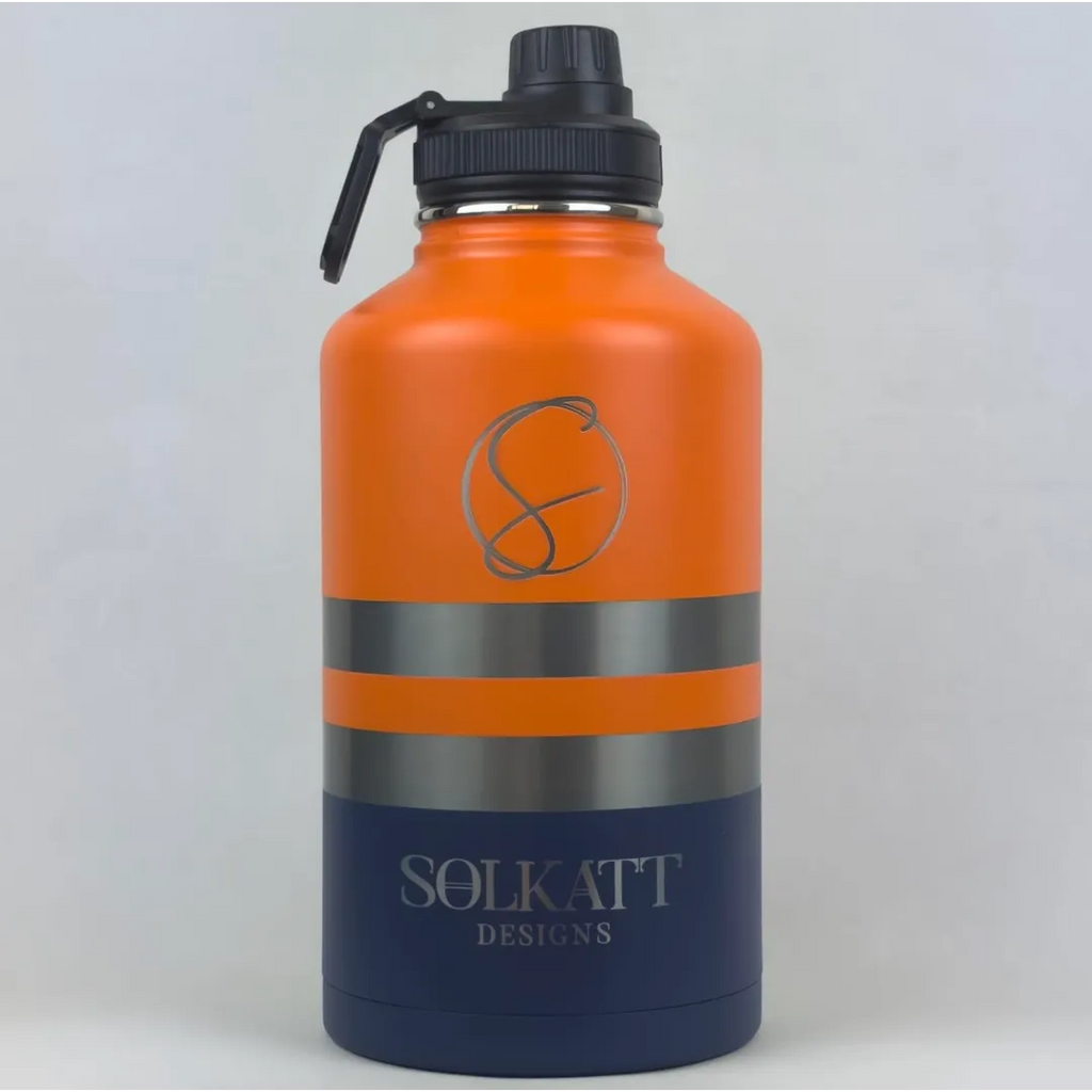 Old Mate Orange Insulated Tradie Water Bottle - 1.9L (64oz) Stainless Steel - Solkatt Designs 