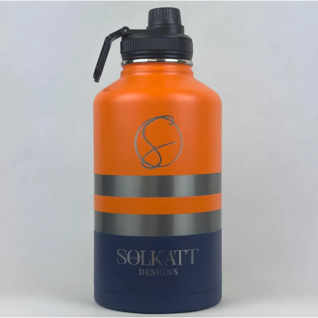 Old Mate Orange Insulated Tradie Water Bottle - 1.9L (64oz) Stainless Steel - Solkatt Designs 