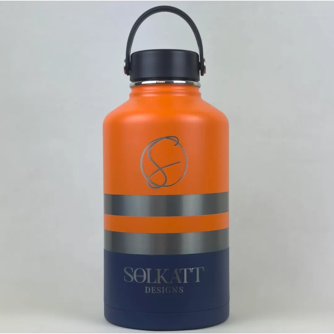 Old Mate Orange Insulated Tradie Water Bottle - 1.9L (64oz) Stainless Steel - Solkatt Designs 