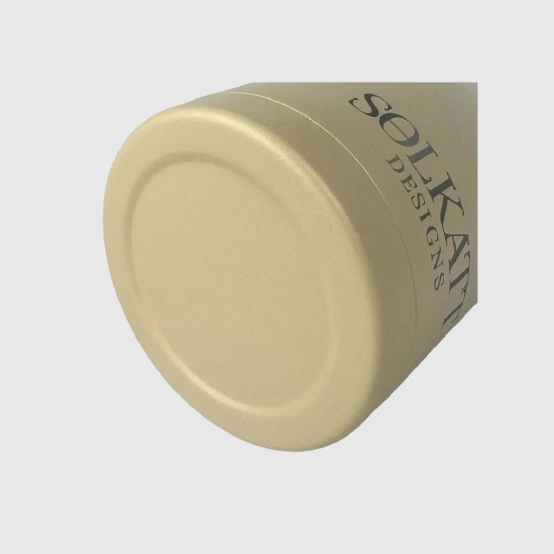 Pastel Beige insulated water bottle close up of bottom - 1.9L (64oz) - Solkatt Designs