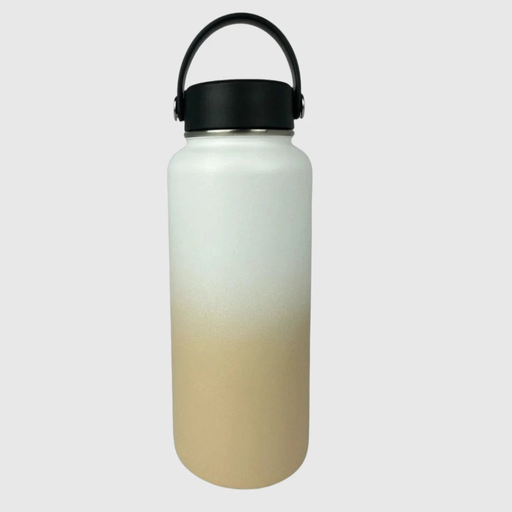Pastel Beige Insulated Water Bottle - 950ml (32oz) Stainless Steel - Solkatt Designs 