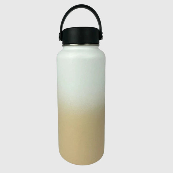Pastel Beige insulated water bottle back view - 950ml - Solkatt Designs