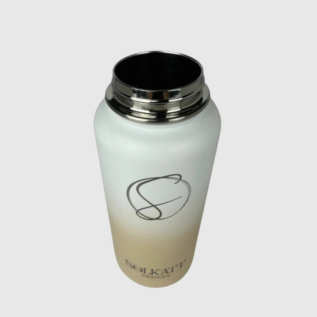 Pastel Beige Insulated Water Bottle - 950ml (32oz) Stainless Steel - Solkatt Designs 