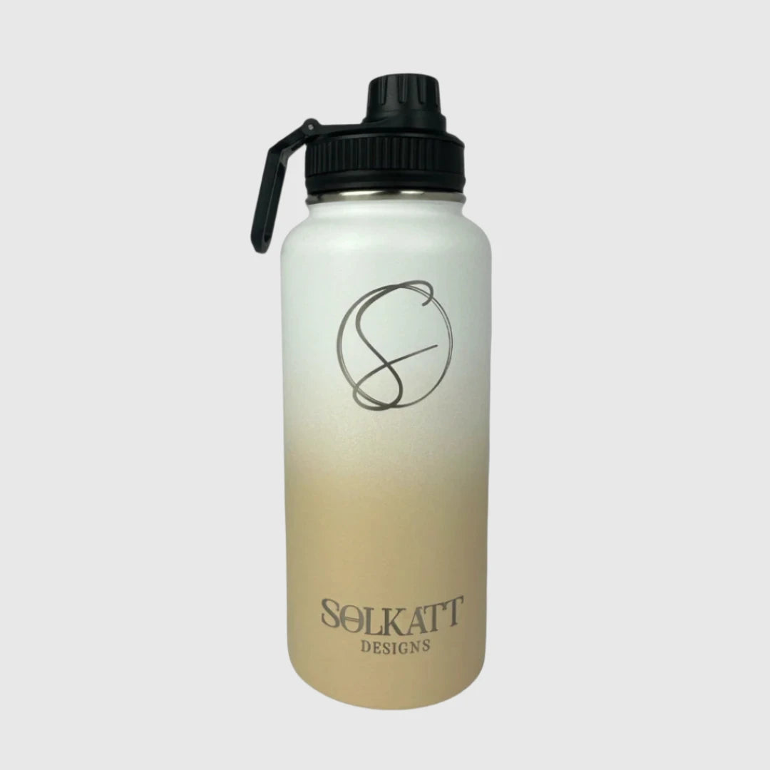 Pastel Beige Insulated Water Bottle - 950ml (32oz) Stainless Steel - Solkatt Designs