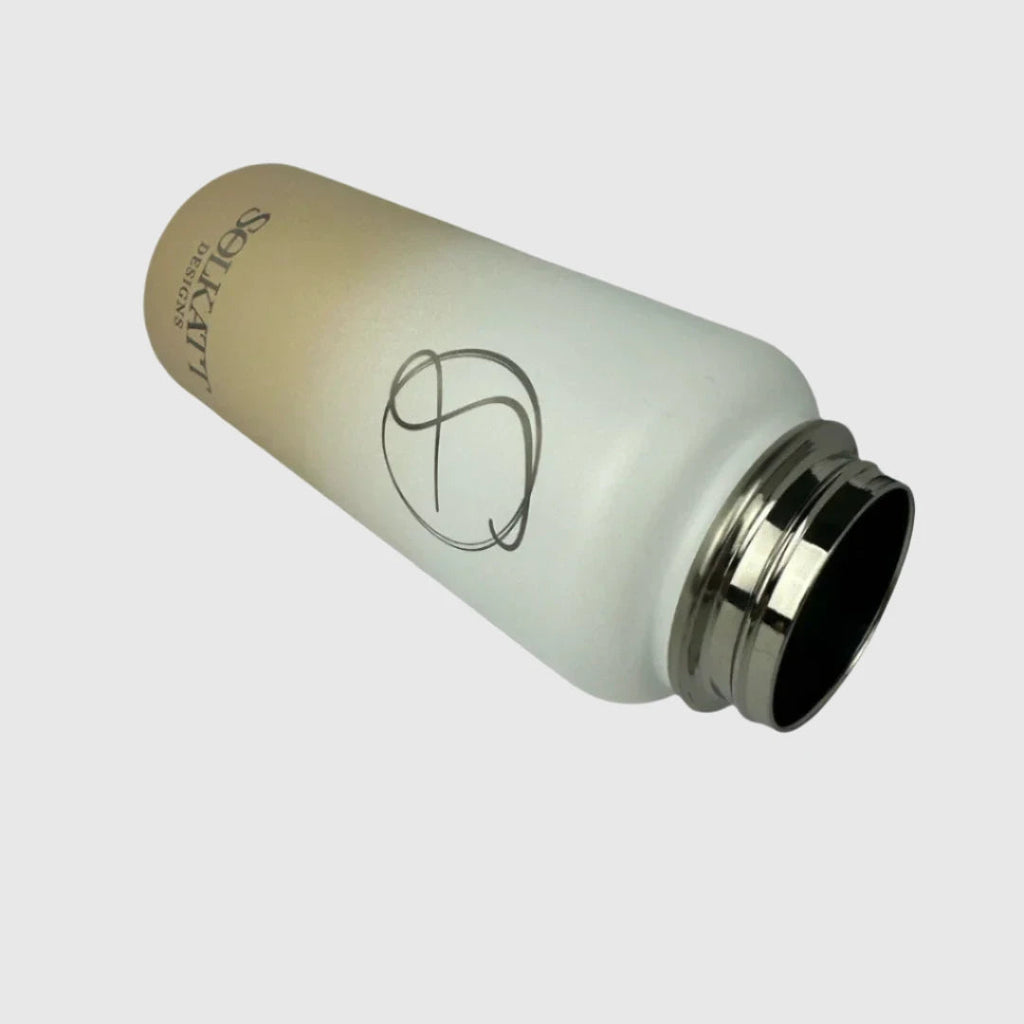 Pastel Beige Insulated Water Bottle - 950ml (32oz) Stainless Steel - Solkatt Designs 