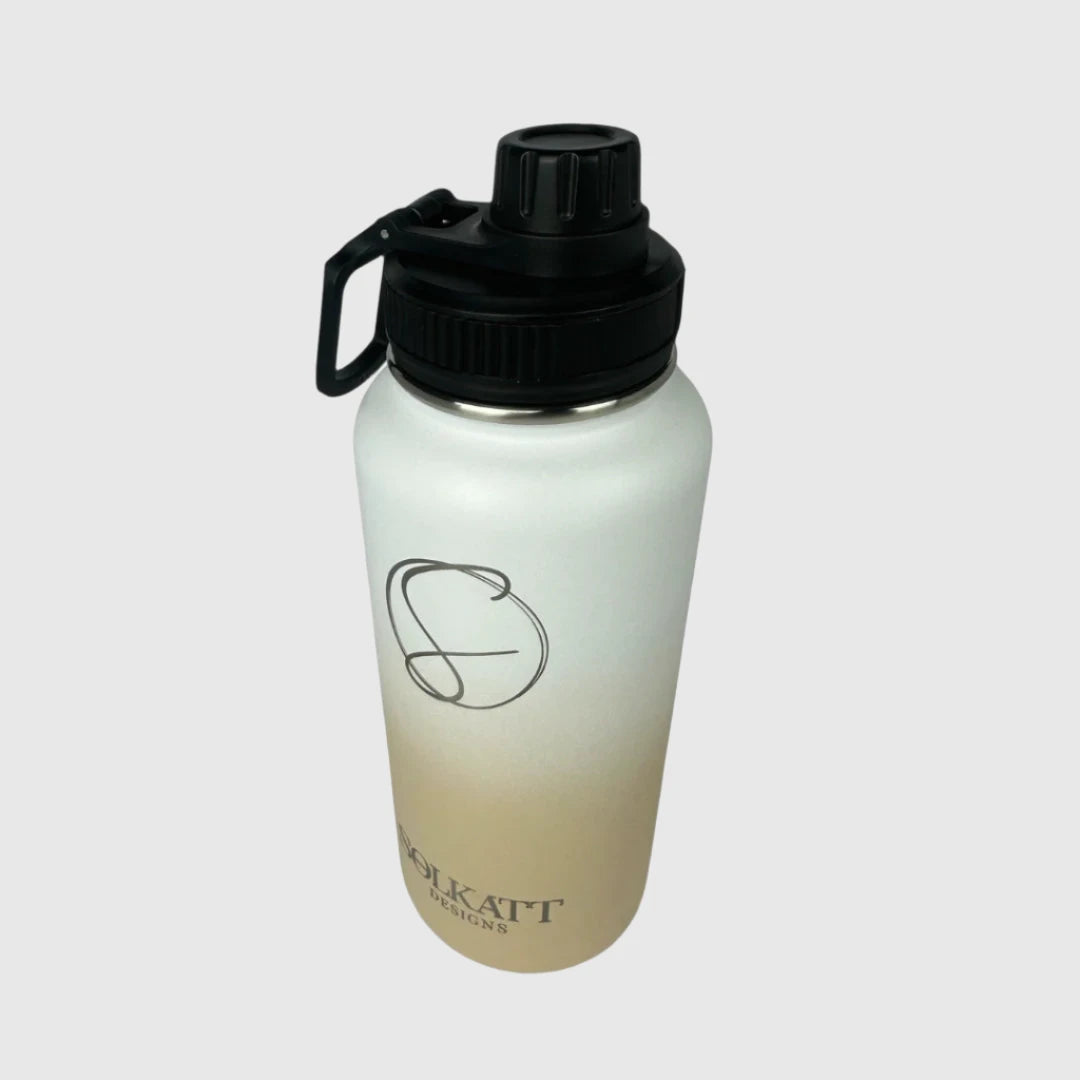 Pastel Beige Insulated Water Bottle - 950ml - Solkatt Designs 