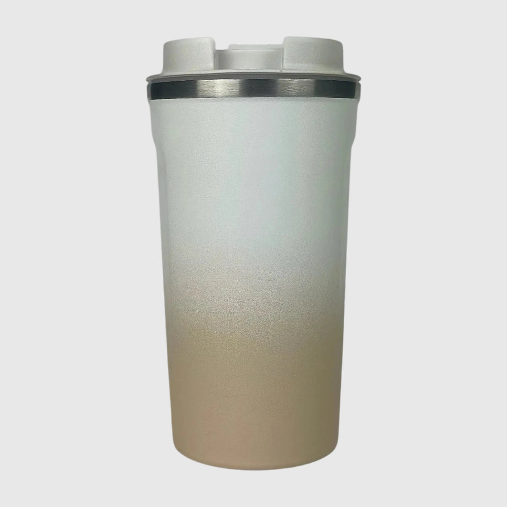 Pastel Beige Insulated Travel Coffee Cup - 500ml Stainless Steel