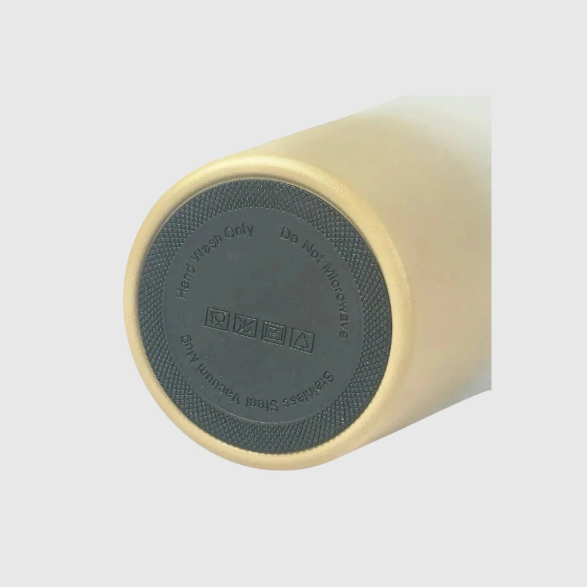 Anti-slip pad bottom view of Pastel Beige reusable coffee cup – Solkatt Designs