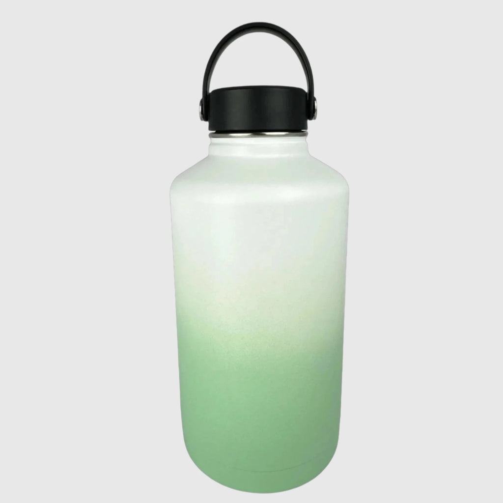 Pastel Green Insulated Water Bottle - 1.9L (64oz) Stainless Steel - Solkatt Designs 