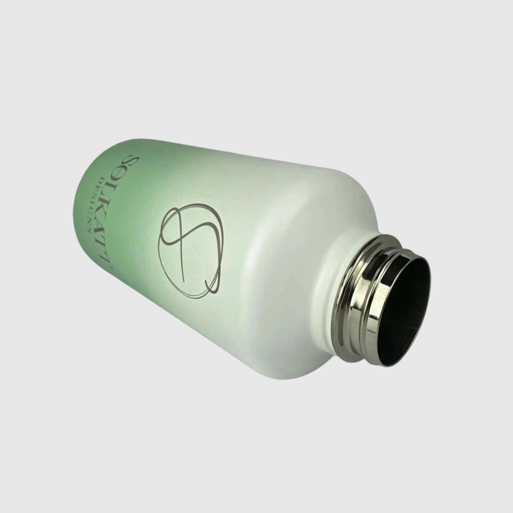 Pastel Green Insulated Water Bottle - 1.9L (64oz) Stainless Steel - Solkatt Designs 