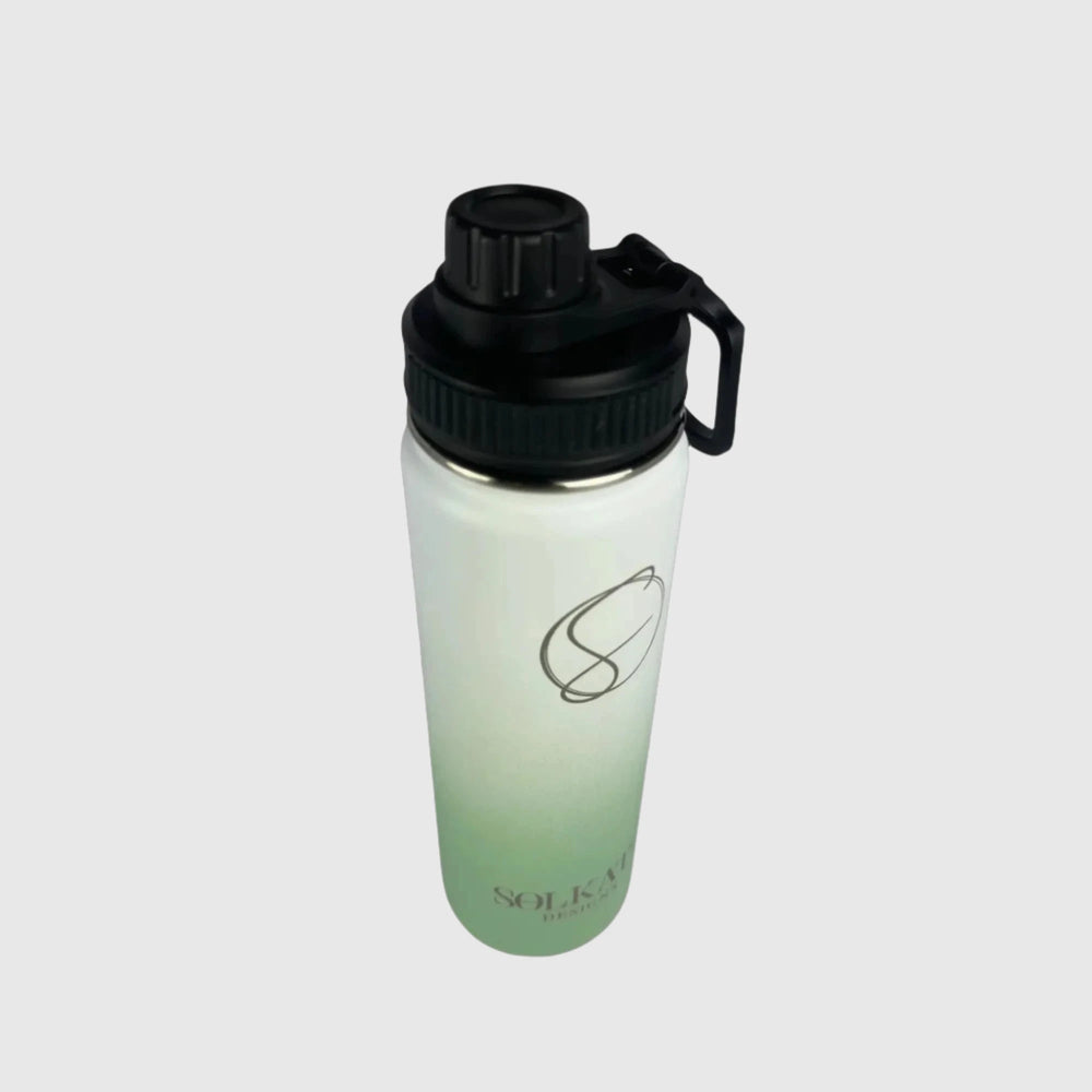 Pastel Green Insulated Water Bottle - 650ml (22oz) Stainless Steel