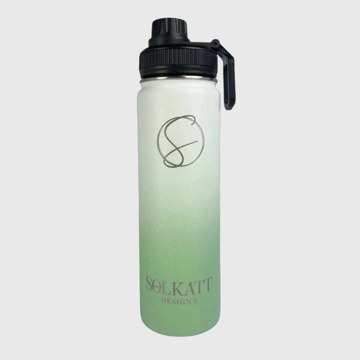 Pastel Green Insulated Water Bottle - 650ml (22oz) Stainless Steel - Solkatt Designs
